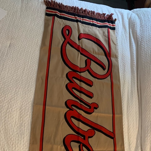 BURBERRY-Script Football Scarf - Picture 2 of 4